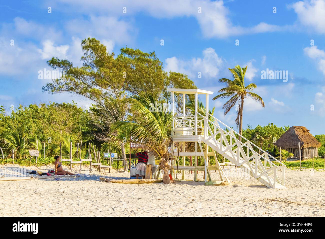 Playa del Carmen Mexique 05. Août 2021 plage tropicale mexicaine 88 Punta Esmeralda à Playa del Carmen Mexique Banque D'Images