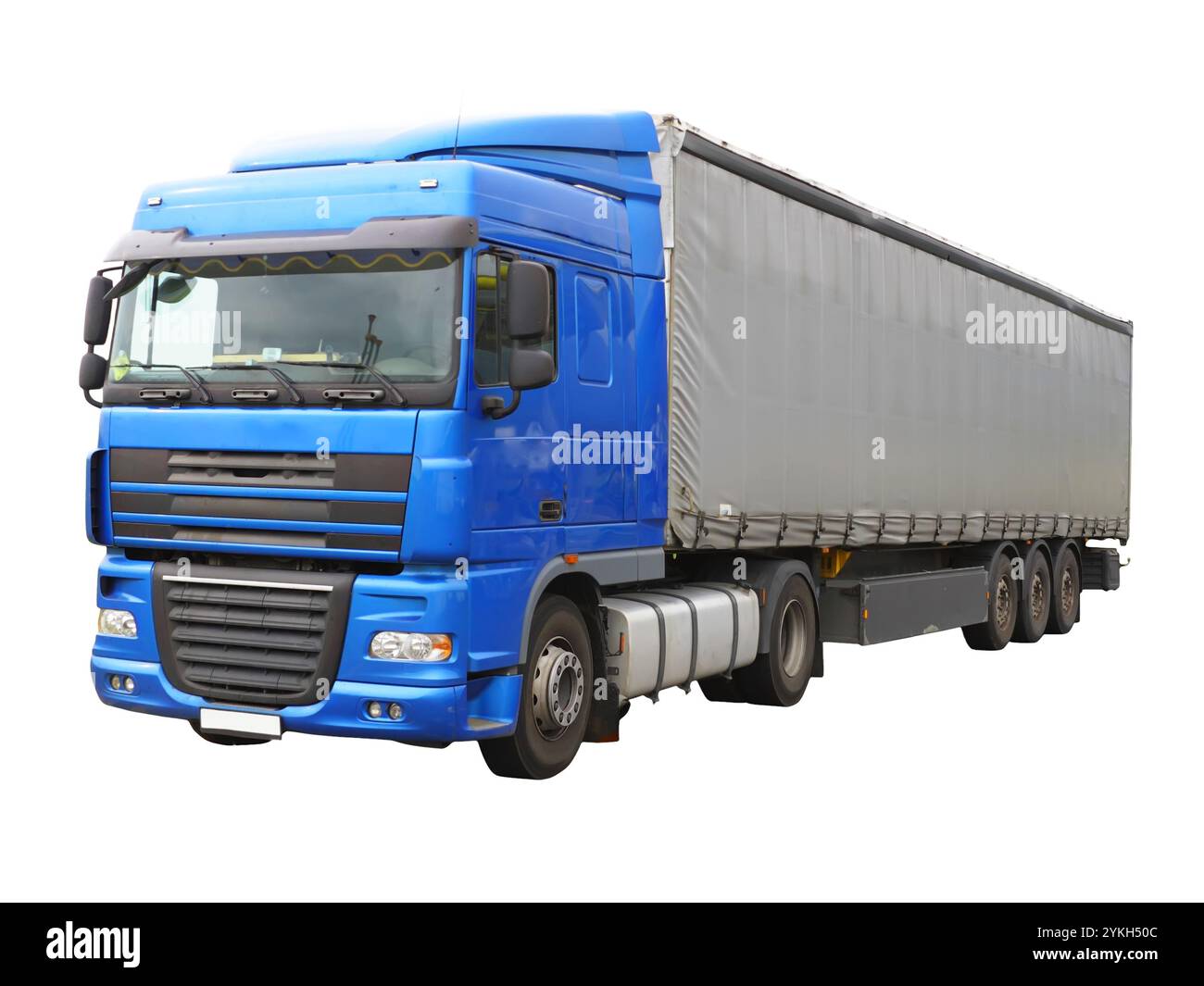 Gros camion bleu. Isolated over white. Banque D'Images