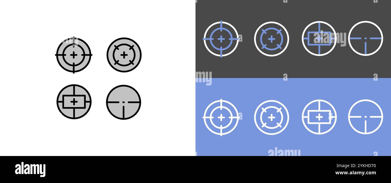 Jeu de symboles de visée - symboles d'icône de visée moderne Illustration de Vecteur