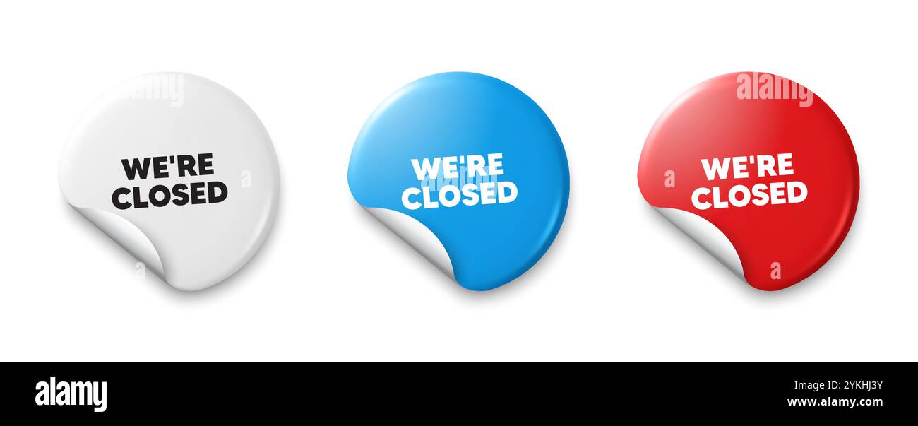 Nous sommes fermés. Signe de fermeture d'entreprise. Étiquettes de prix. Vecteur Illustration de Vecteur