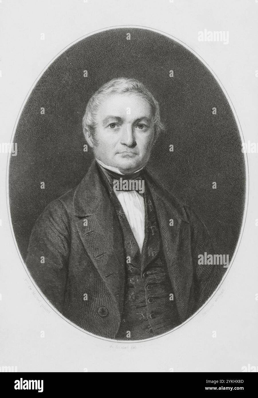 Louis-Adolphe Thiers (1797-1877) Homme d'État et historien français. Président de la troisième République de 1871 à 1873. Thiers négocie la paix avec la Prusse et défait la commune de Paris, mouvement insurrectionnel en 1871. Portrait. Dessin de A. Sandoz. Gravure par Pannier. Histoire du Consulat et de l'Empire, par A. Thiers. Volume I. publié à Paris, 1845. Banque D'Images