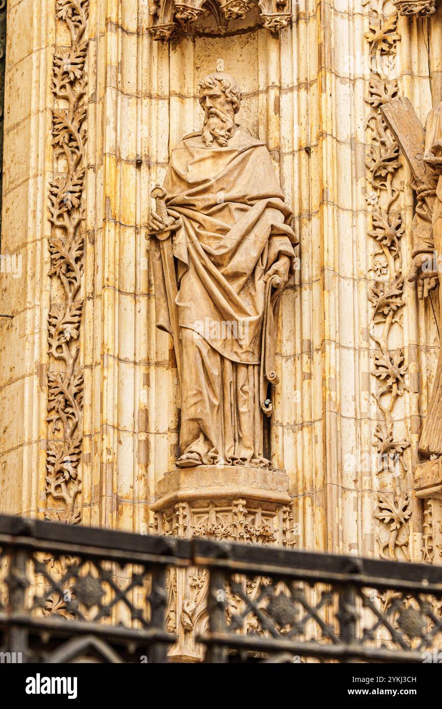 Statue de l'apôtre Saint Paul. Cathédrale de Séville Banque D'Images