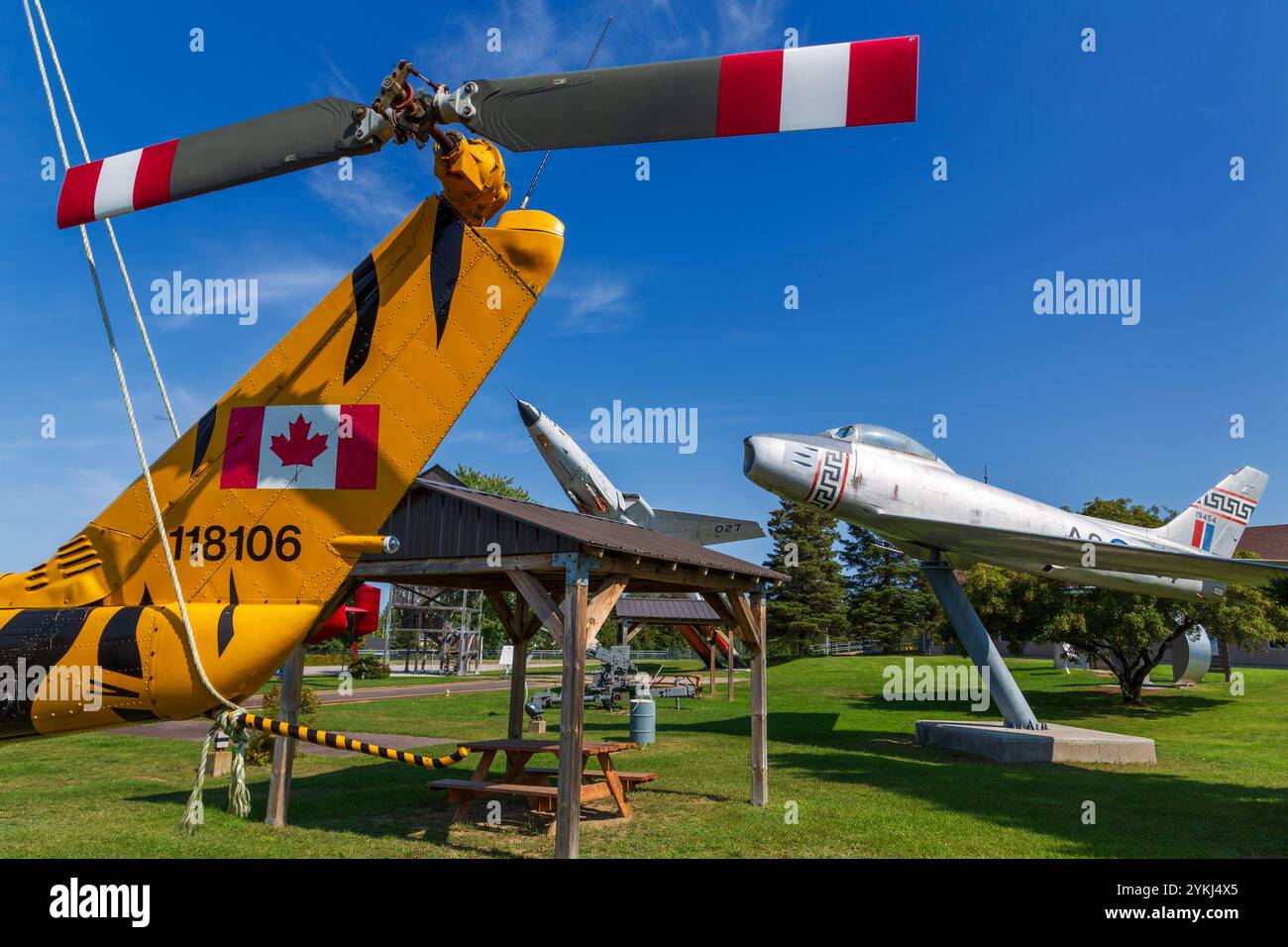Hélicoptère, Musée de la défense aérienne de Bagotville, ville de Saguenay, Québec, Canada Banque D'Images