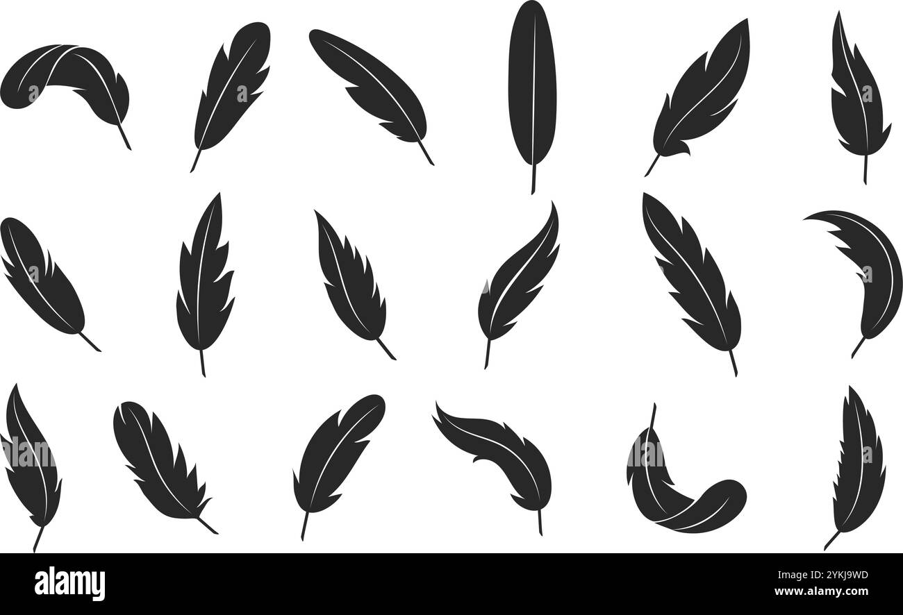 Jeu d'icônes de plume Illustration de Vecteur