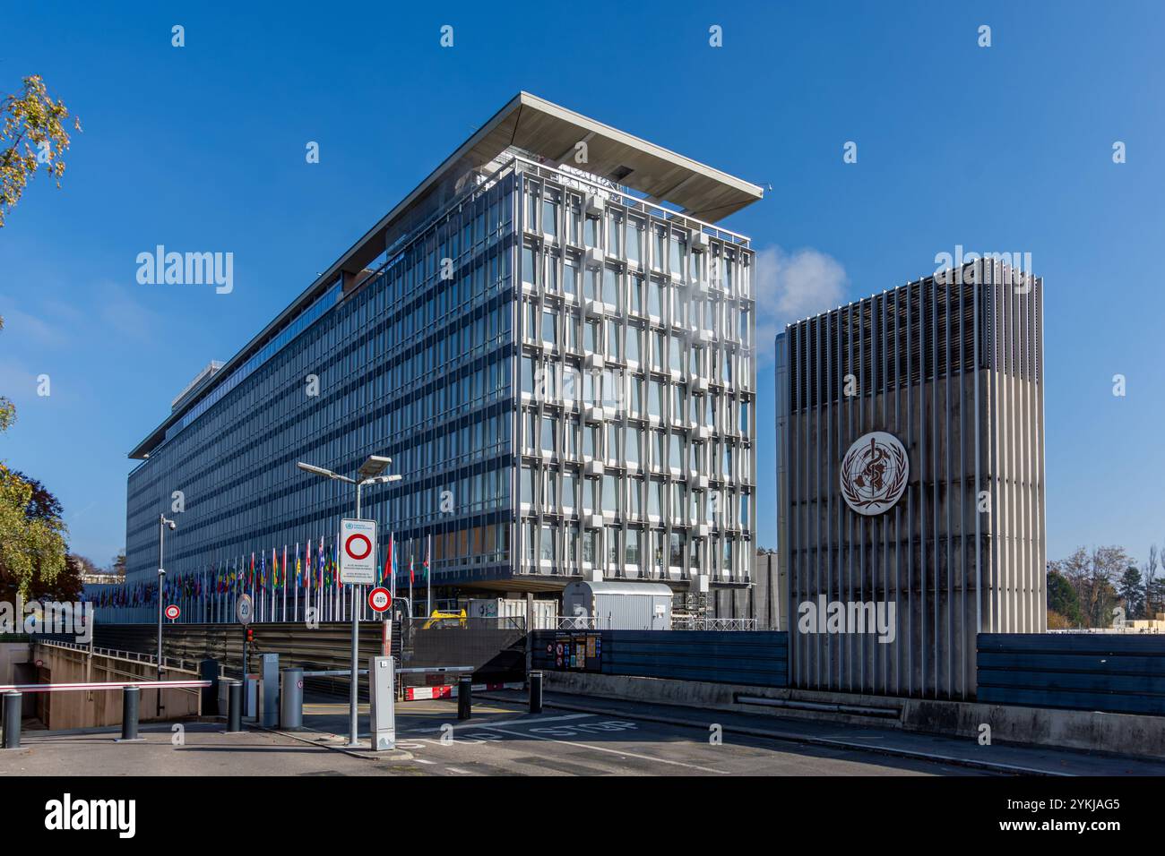 Siège de l'Organisation mondiale de la santé (OMS), l'institution spécialisée des Nations Unies en charge de la santé publique mondiale Banque D'Images