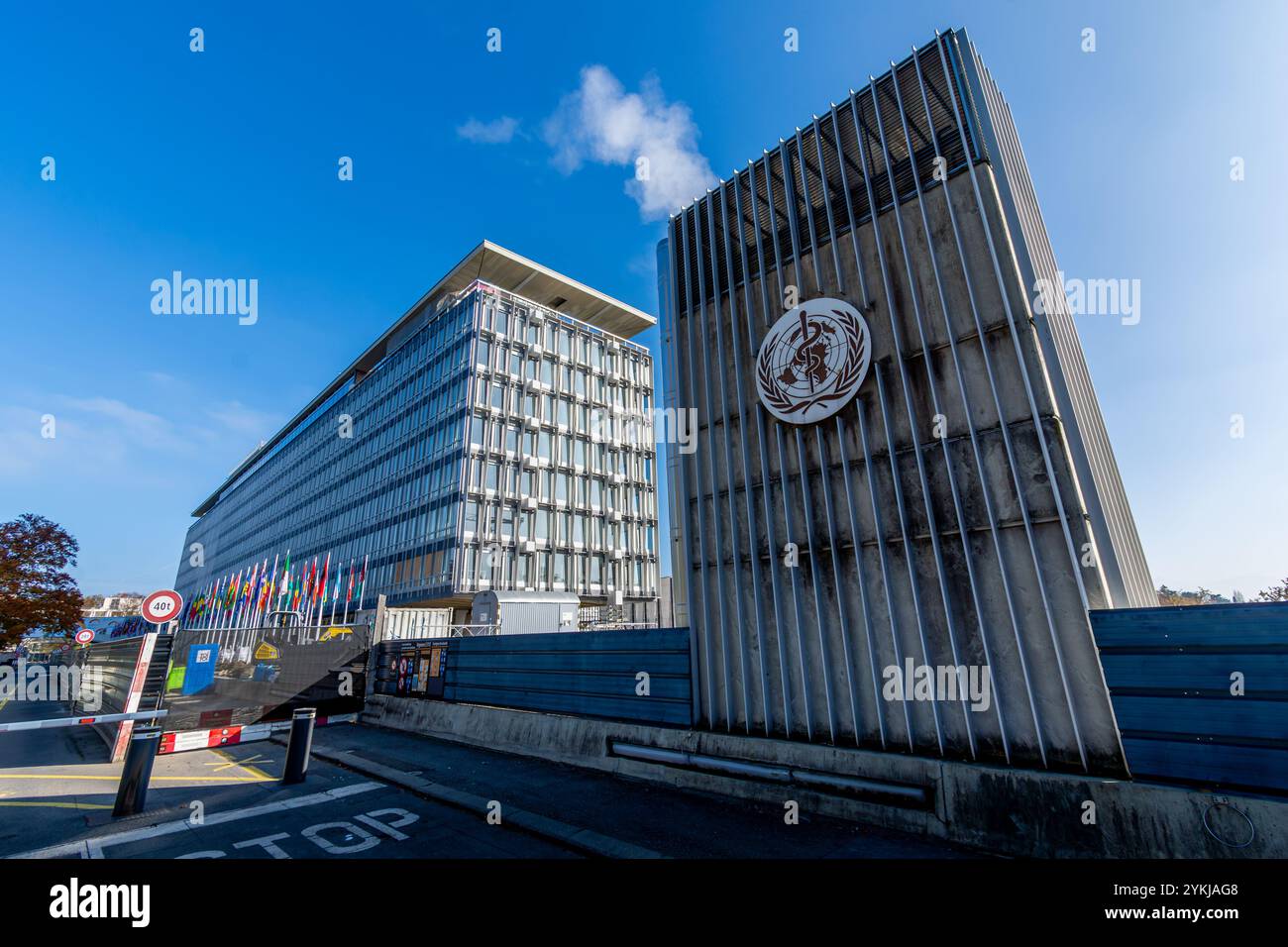 Siège de l'Organisation mondiale de la santé (OMS), l'institution spécialisée des Nations Unies en charge de la santé publique mondiale Banque D'Images