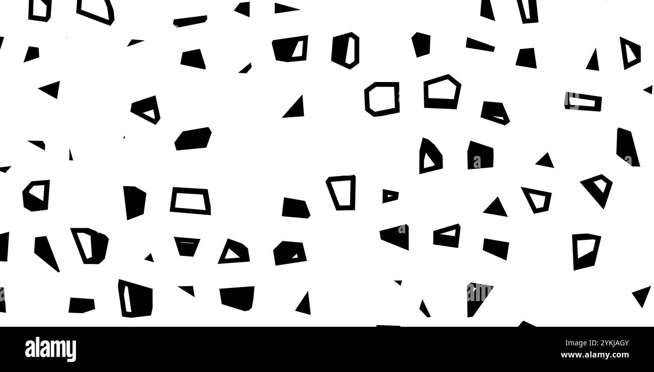 Abstrait moderne minimaliste noir et blanc monochrome géométrie motif polygone fond de texture Banque D'Images
