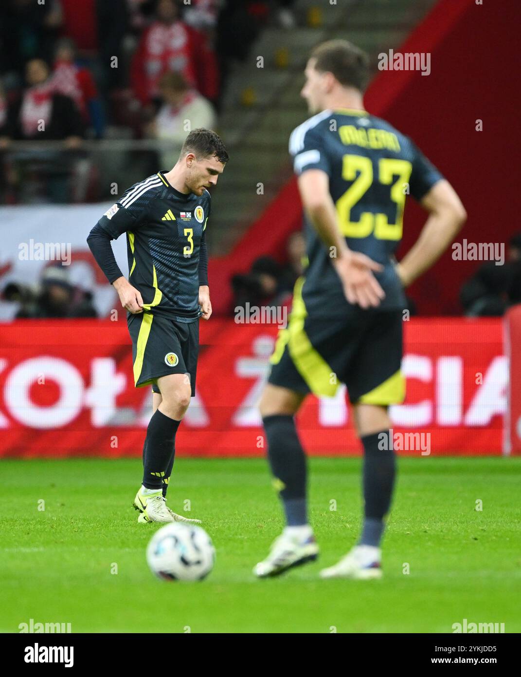 Lors du match du Groupe A1 de l'UEFA Nations League au stade PGE Narodowy de Varsovie. Date de la photo : lundi 18 novembre 2024. Banque D'Images