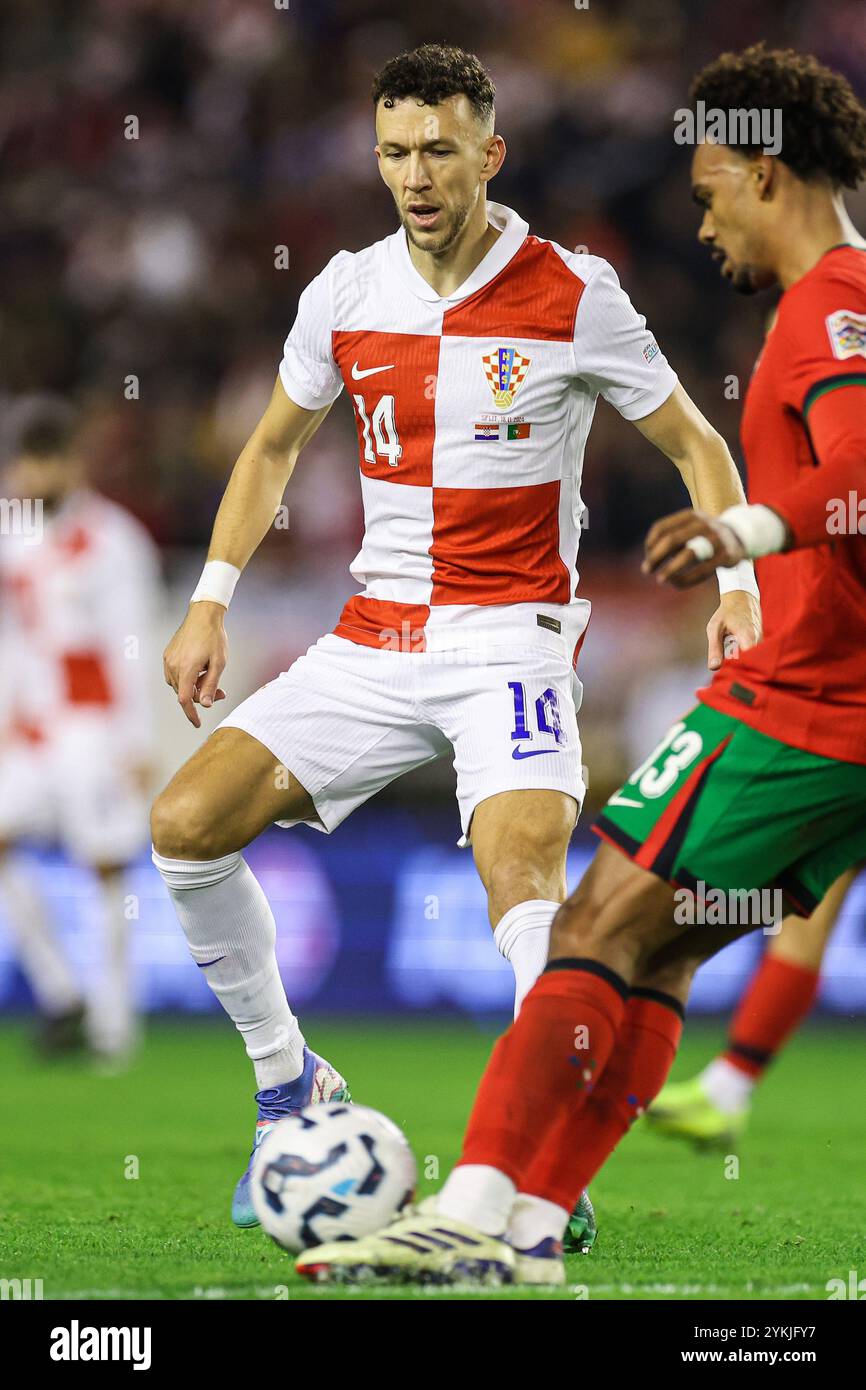 Split, Croatie. 18 novembre 2024. SPLIT, CROATIE - 18 NOVEMBRE : Ivan Perisic, de Croatie, lors du match UEFA Nations League 2024/25 League A Group A1 entre la Croatie et le Portugal au stade Poljud le 18 novembre 2024 à Split, Croatie. Photo : Luka Stanzl/PIXSELL crédit : Pixsell/Alamy Live News Banque D'Images