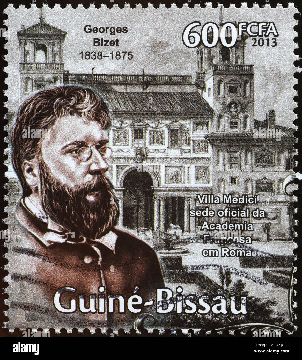 Portrait de Georges Bizet sur timbre-poste Banque D'Images