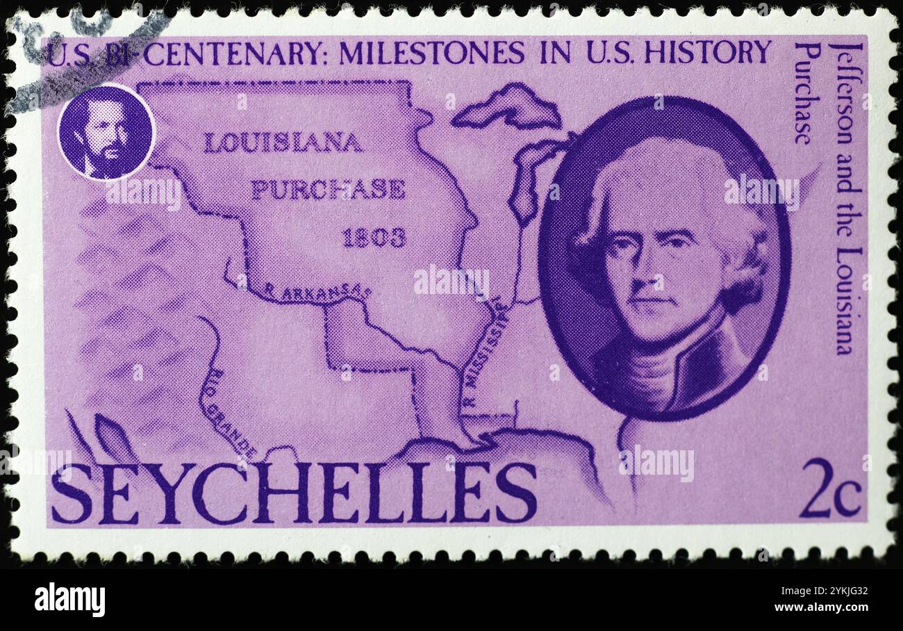 Louisiane achat de 1803 célébré sur timbre-poste Banque D'Images