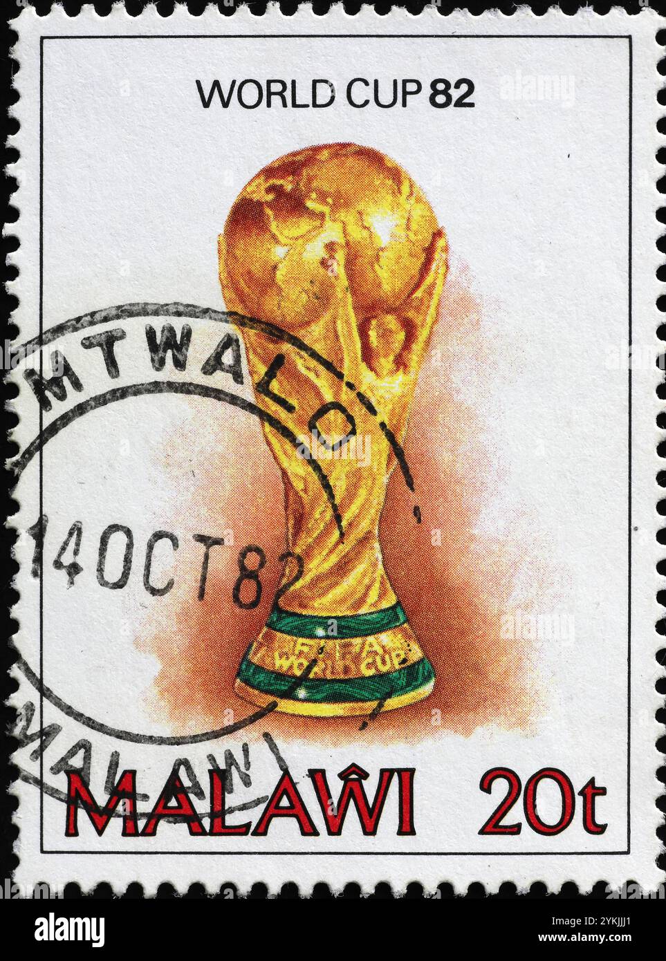 Coupe du monde de la FIFA sur timbre-poste africain Banque D'Images