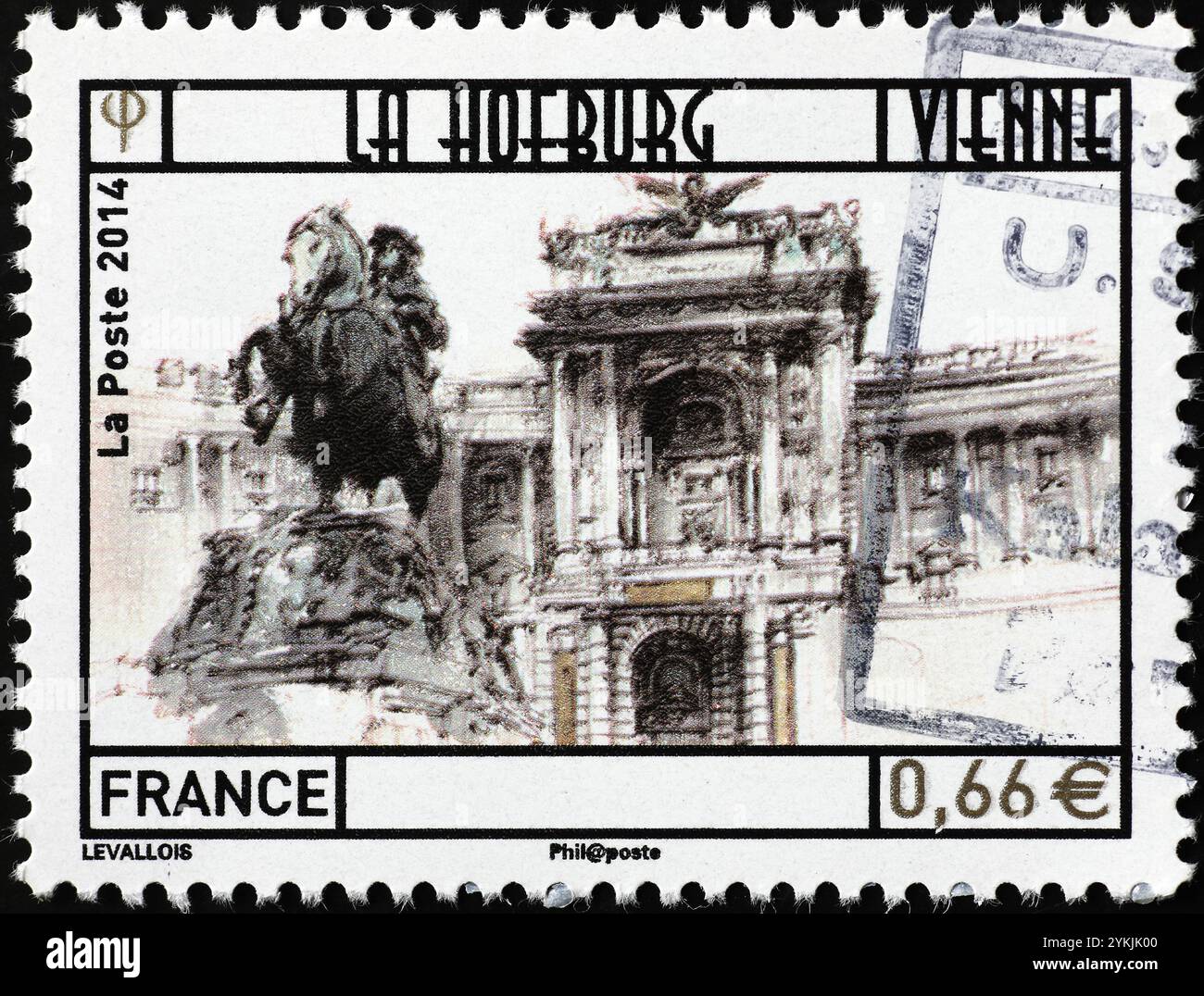 Palais impérial Hofburg à Vienne sur timbre-poste autrichien Banque D'Images