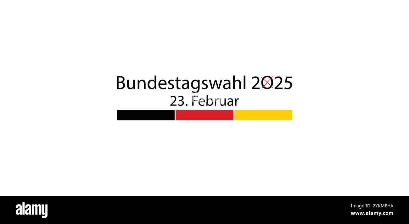 L'élection du Bundestag de 2025 Un regard sur le 23 février Illustration de Vecteur