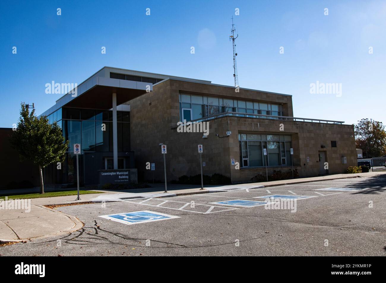 Édifice municipal sur la rue Erie Nord à Leamington, Ontario, Canada Banque D'Images