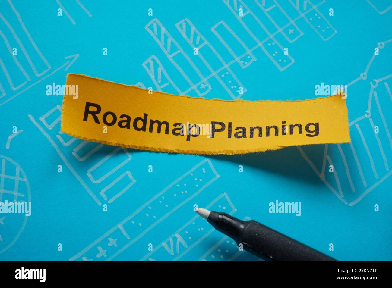 Feuille de route et tableaux. Croissance de l'entreprise. Banque D'Images