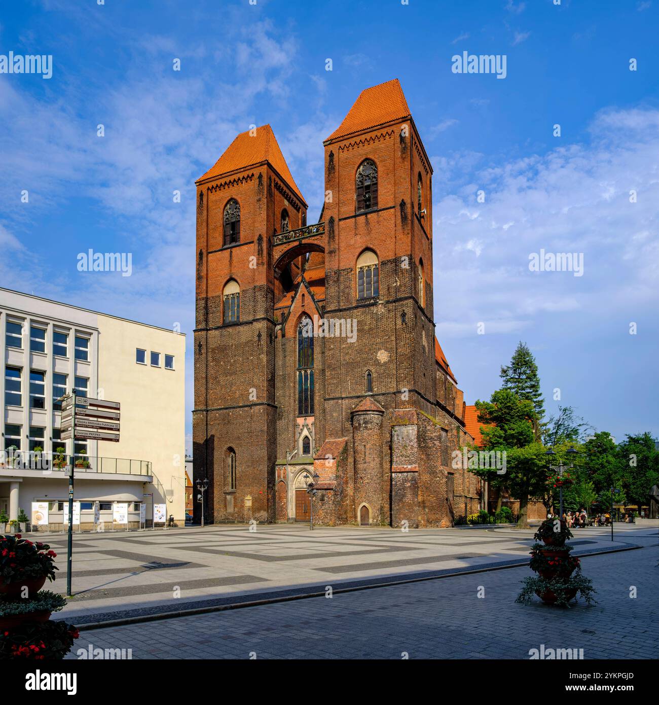 Nikolaikirche Brzeg, Woiwodschaft Opole, Polen Die Nikolaikirche oder Kirche : Nikolaus, eine Basilika des 14. Jahrhunderts, in der oberschlesischen Stadt Brieg/Brzeg, Powiat Brzeski, Woiwodschaft Opole, Polen, Gilt als eines der größten gotischen Bauwerke in Schlesien. Banque D'Images