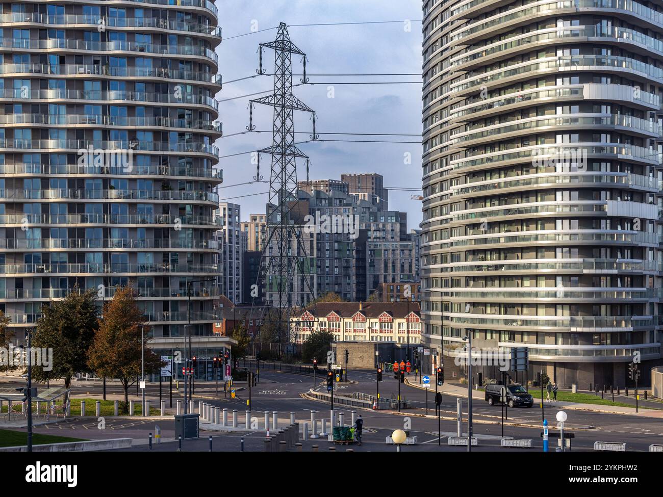 Nouveau développement résidentiel dans les Royal Docks de Londres, à Royal Docks - Londres, Angleterre Banque D'Images