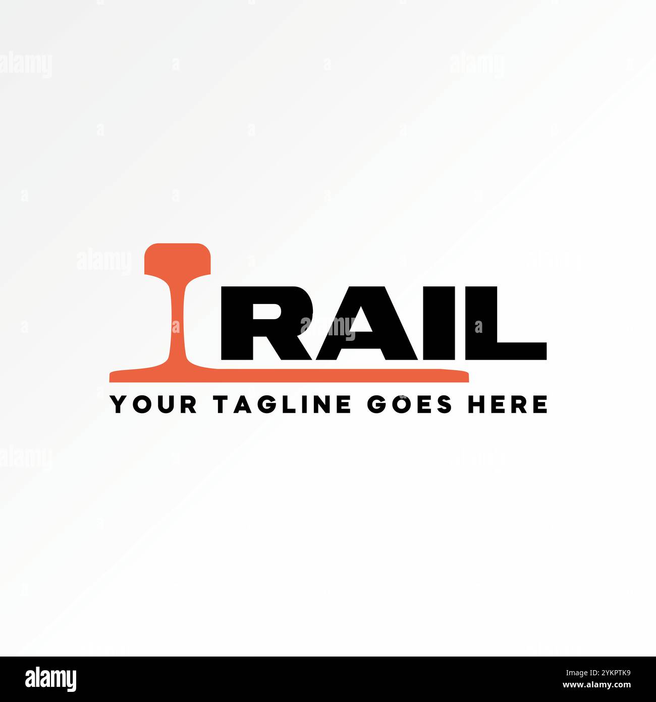 Conception de logo concept graphique créatif vecteur premium image stock graphique texte mot Rail font chemins de fer train. Transport connexe sur la construction en acier Illustration de Vecteur