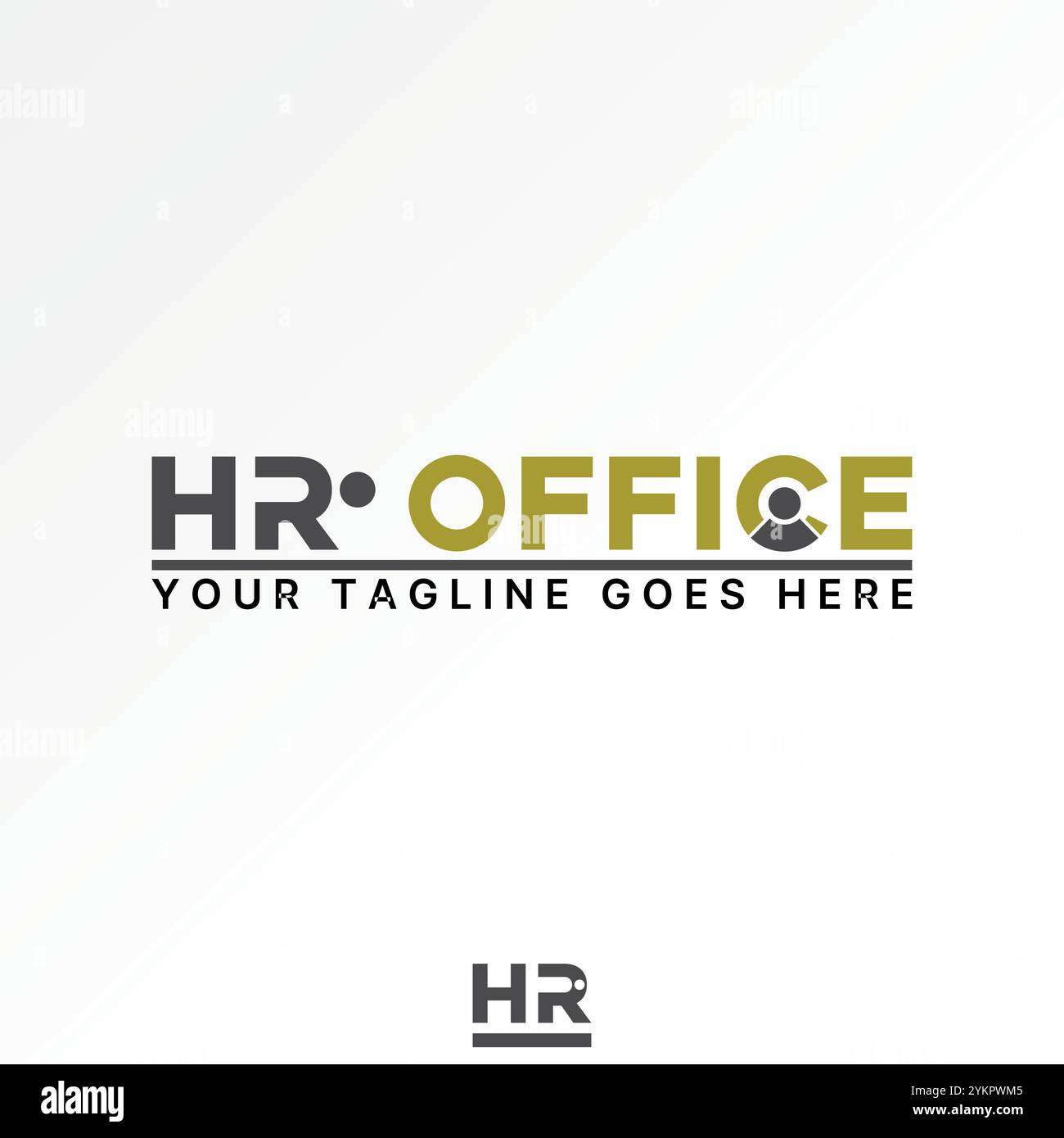Conception de logo concept graphique créatif premium vecteur stock image graphique texte RH Office corps silhouette embaucher des gens relient le monogramme des ressources humaines Illustration de Vecteur