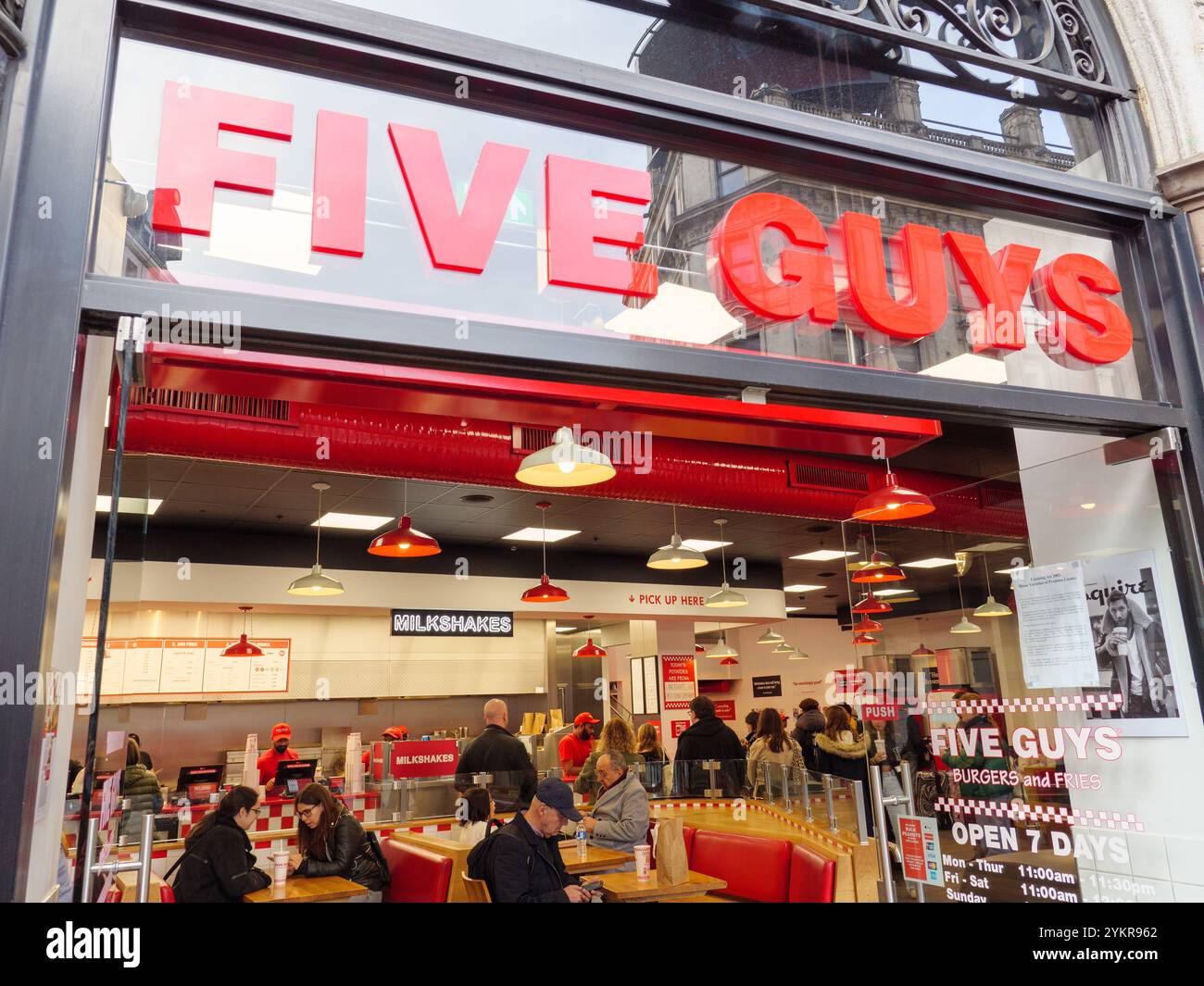 Restaurant Five Guys, Londres, Royaume-Uni Banque D'Images