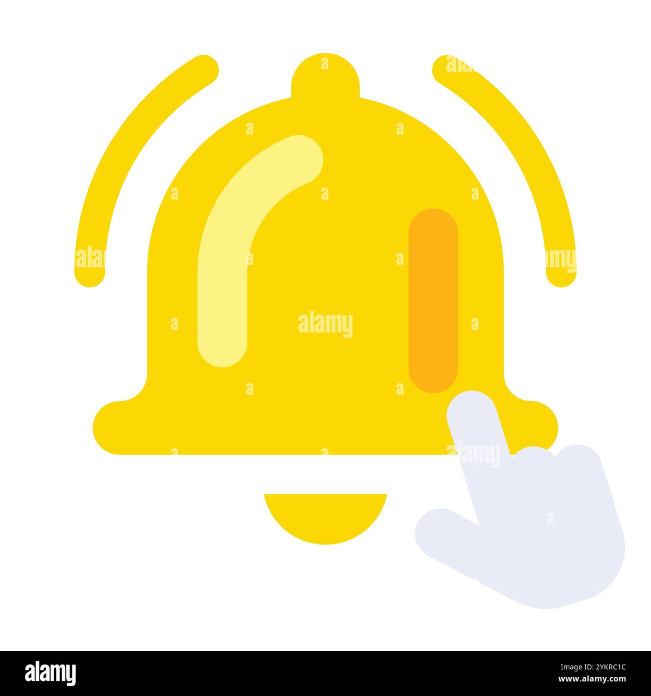 Cliquez sur l'icône de la cloche de notification. illustration vectorielle de style plat Illustration de Vecteur