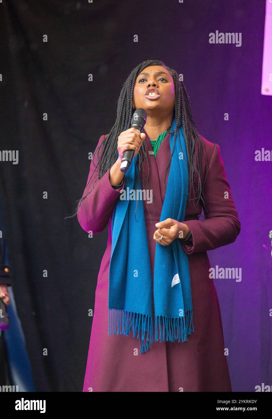 Londres, Angleterre, Royaume-Uni. 19 novembre 2024. Le chef du parti conservateur, Kemi Badenoch, se joint à la manifestation des agriculteurs dans Whitehall Credit : Richard Lincoln/Alamy Live News Banque D'Images