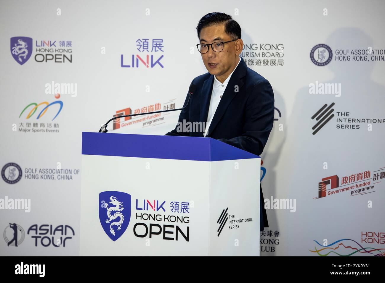 Hong Kong, Chine. 19 novembre 2024. Link Hong Kong Open Golf Press Conference George Hongchoy, directeur exécutif et PDG du groupe des sponsors Link Asset Management Limited crédit : Jayne Russell/Alamy Live News Banque D'Images