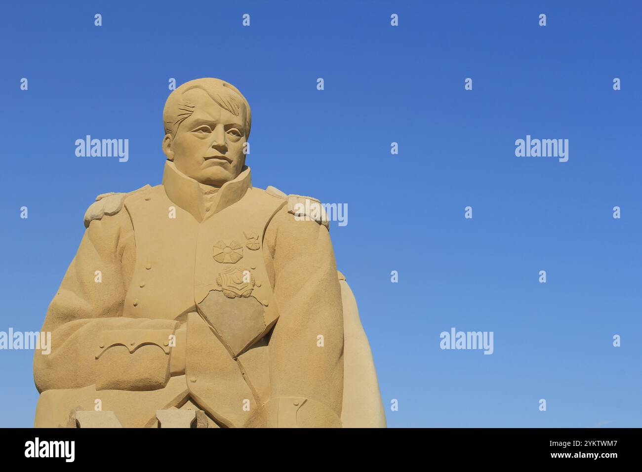 Sculptures faites de sable pour des personnages historiques et anciens célèbres Banque D'Images