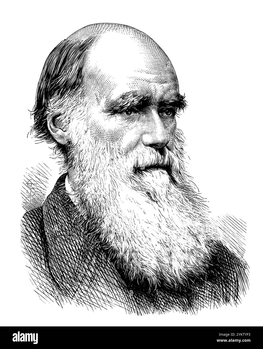 Charles Robert Darwin, 1809 - 1882, naturaliste britannique, théorie de l'évolution Banque D'Images