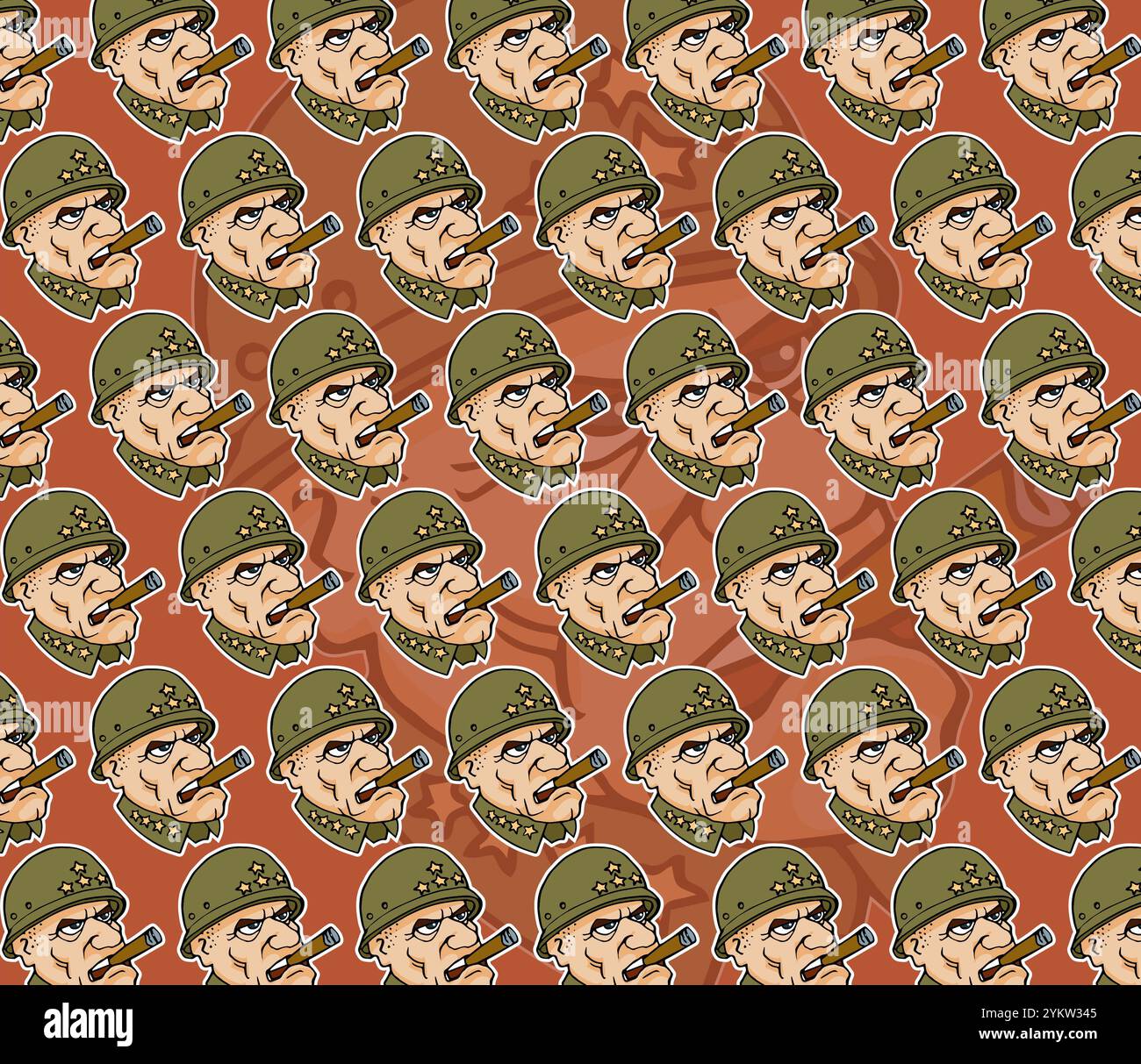 Art : motif créé par un montage du général Patton, (George S. Patton), couvertures de livre de costume, articles de magazine, politique, histoire, guerre, Amérique seconde Guerre mondiale Banque D'Images