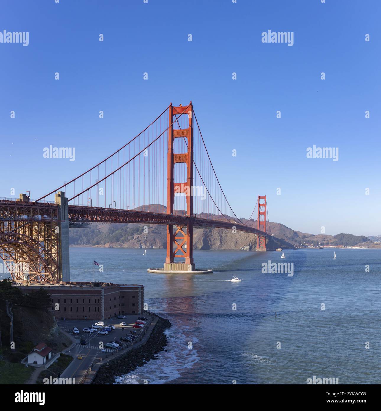 Une photo du Golden Gate Bridge vu de Battery East Banque D'Images