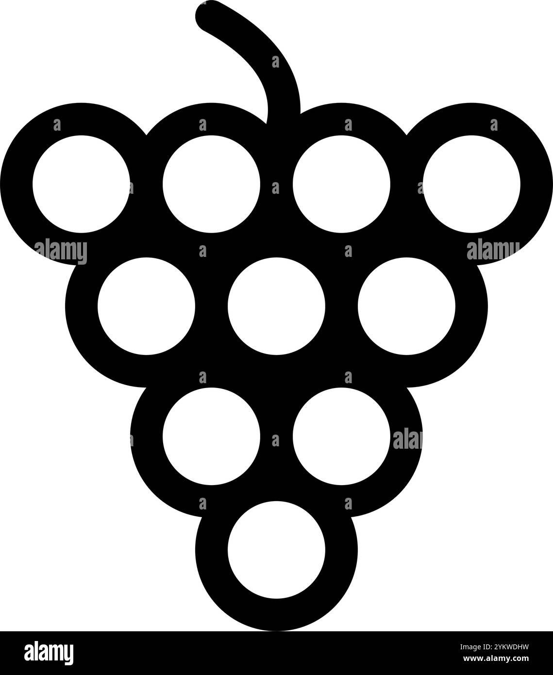 Symbole d'icône de raisin - icône de raisin avec une illustration de symbole de vecteur de feuille Illustration de Vecteur