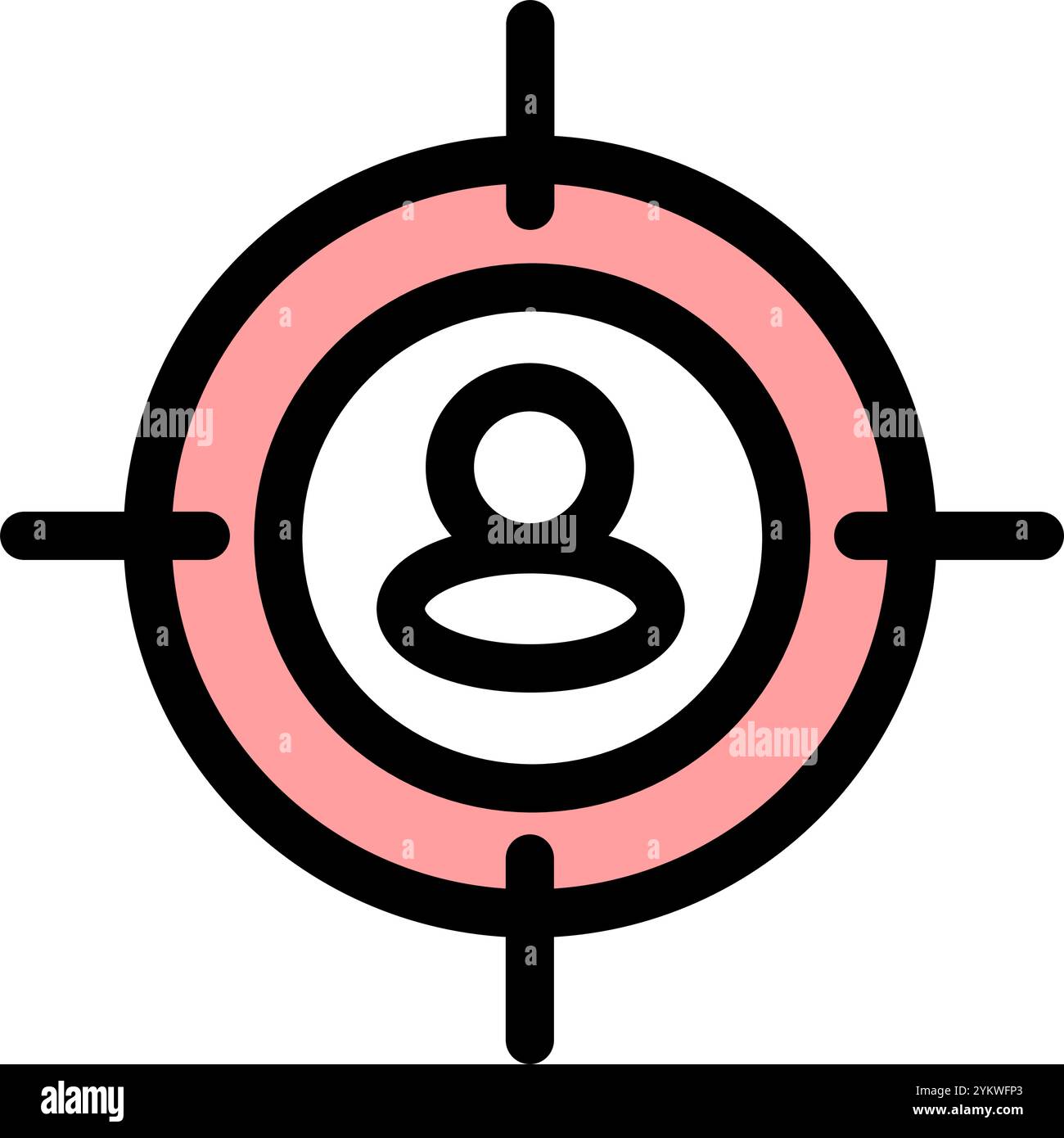 Groupe cible - icône de commerce électronique et de marketing en ligne propre et moderne Illustration de Vecteur