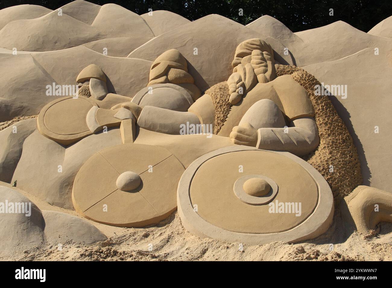 Sculptures faites de sable pour des personnages historiques et anciens célèbres Banque D'Images