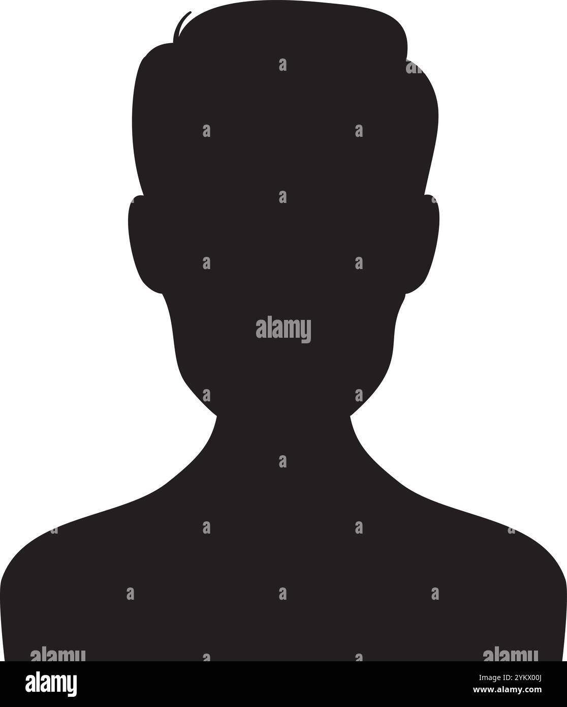 Silhouette d'une personne tournée vers l'avant symbolisant la vie privée et le mystère sur fond blanc, véhiculant le secret et la protection des données Illustration de Vecteur