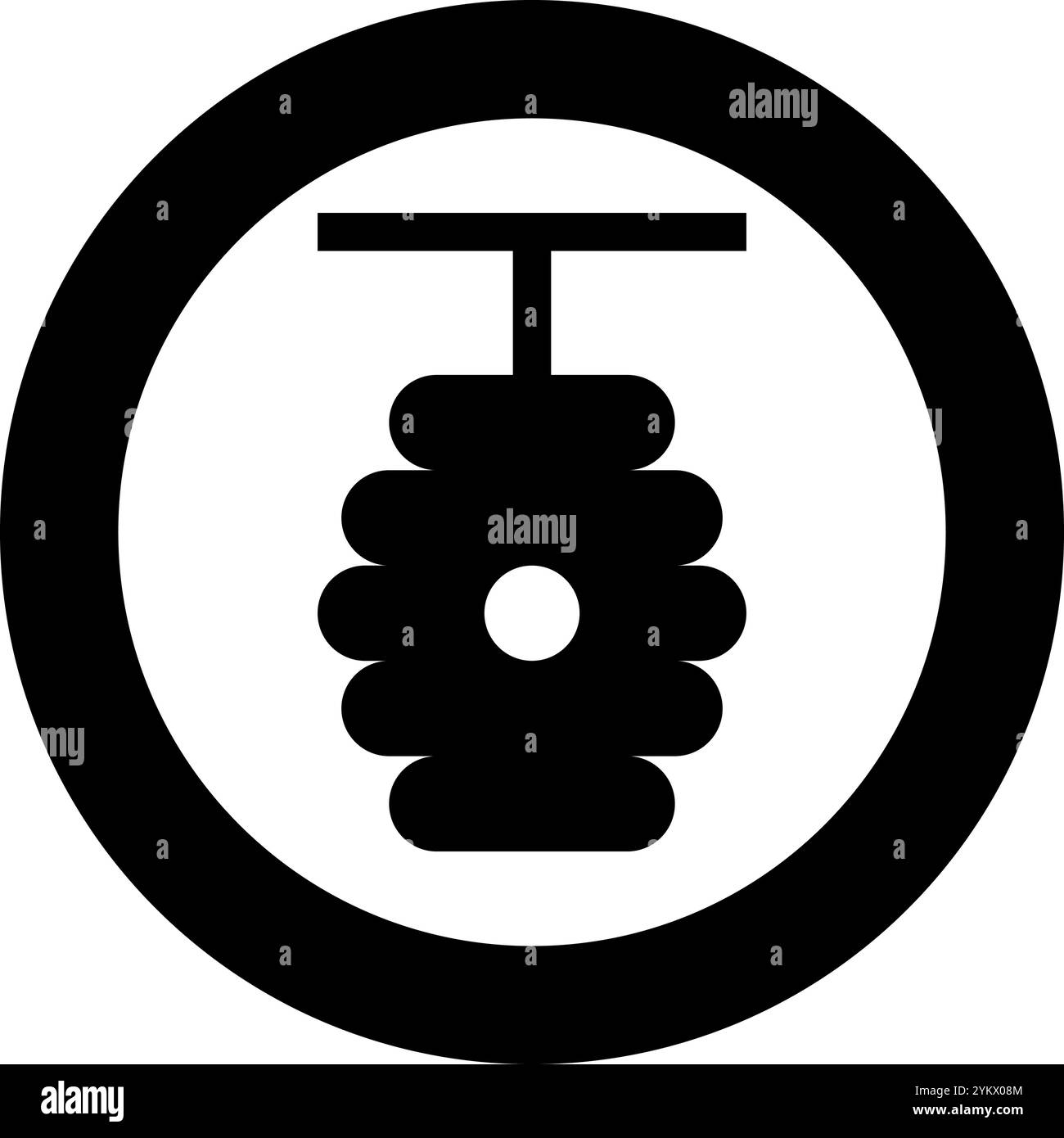 Icône de concept d'apiculture de ruche d'abeille en cercle rond noir illustration vectorielle image de contour solide style simple Illustration de Vecteur