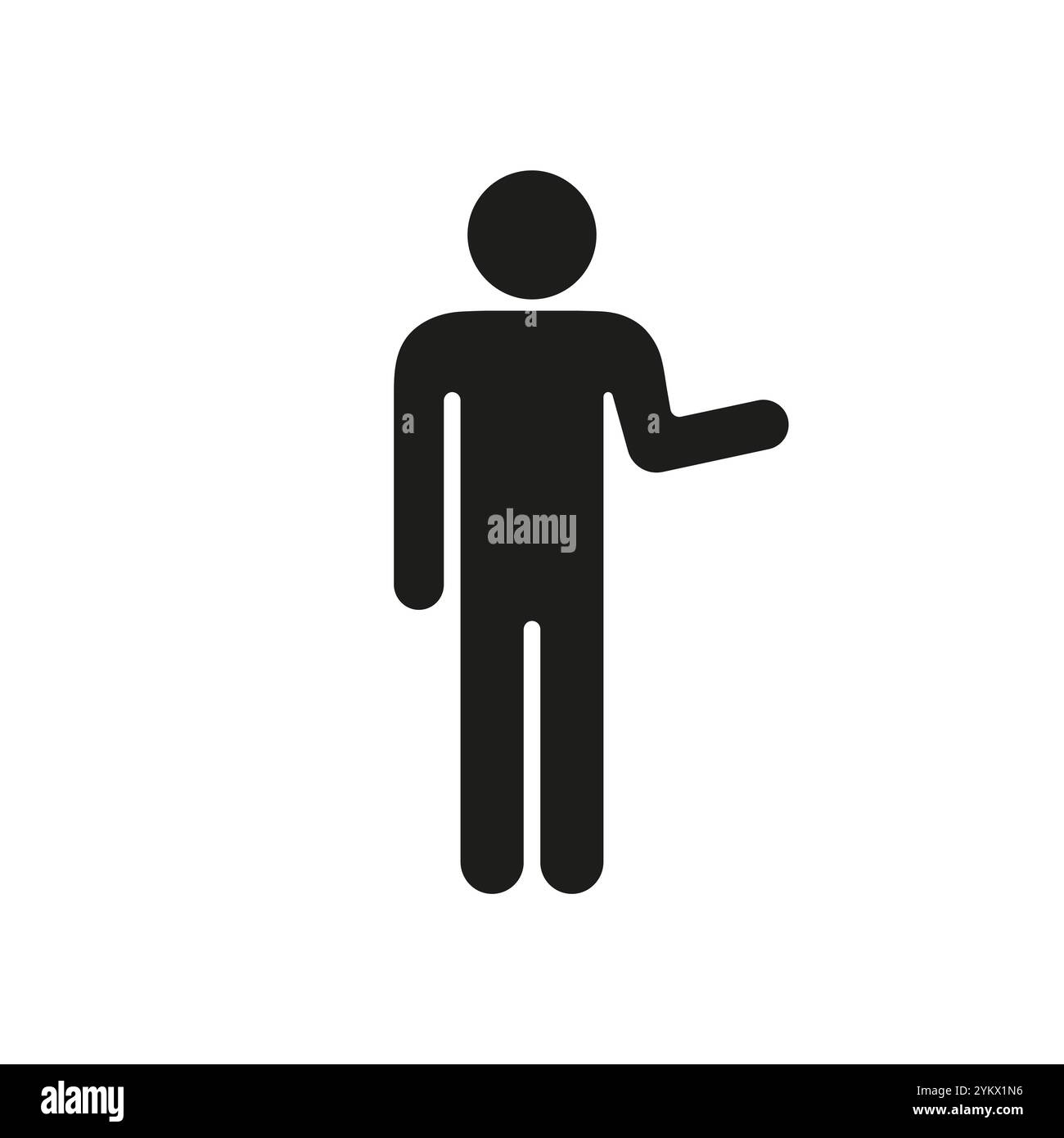 Icône silhouette d'instructions homme donnant. Icône personne expliquant avec geste de la main. Illustration vectorielle isolée Illustration de Vecteur