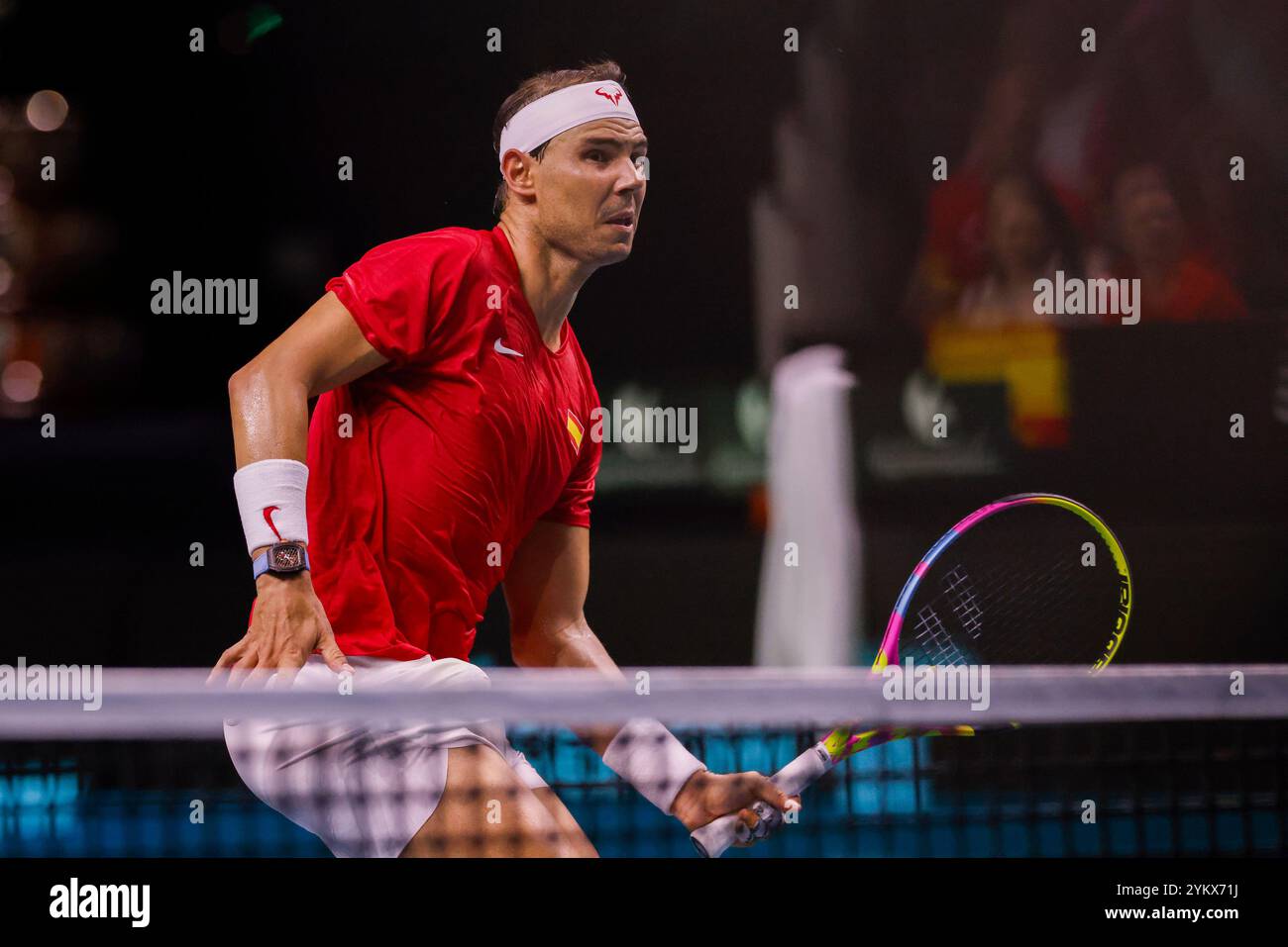 Malaga, Espagne. 19 novembre 2024. MALAGA, ESPAGNE - 19 NOVEMBRE : Rafael Nadal d'Espagne en action lors de la finale de la Coupe Davis au Palacio de Deportes Jose Maria Martin Carpena le 19 novembre 2024 à Malaga, Espagne. (Photo de Jose-Luis Contreras/MB Media/) crédit : MB Media solutions/Alamy Live News Banque D'Images