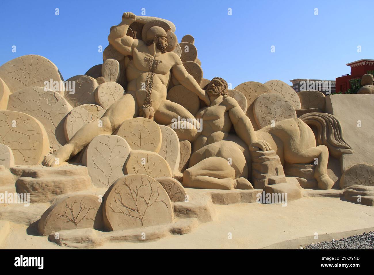 Sculptures faites de sable pour des personnages historiques et anciens célèbres Banque D'Images