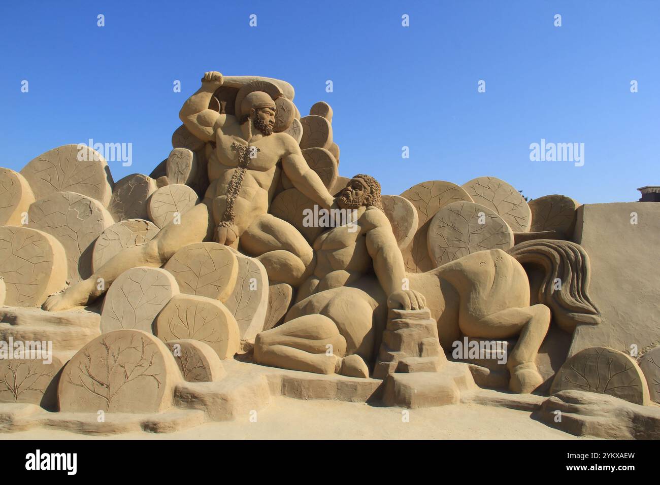 Sculptures faites de sable pour des personnages historiques et anciens célèbres Banque D'Images