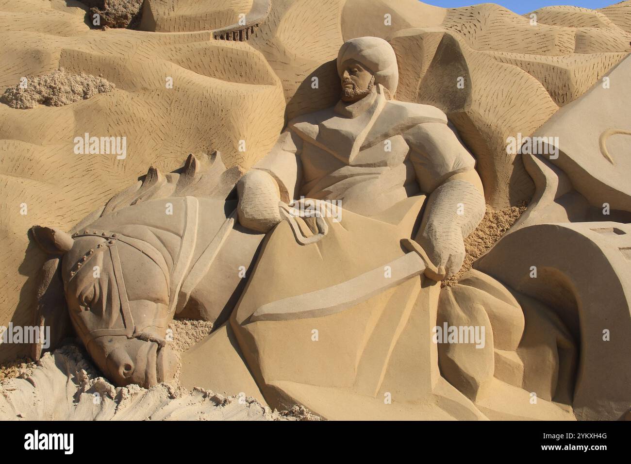 Sculptures faites de sable pour des personnages historiques et anciens célèbres Banque D'Images