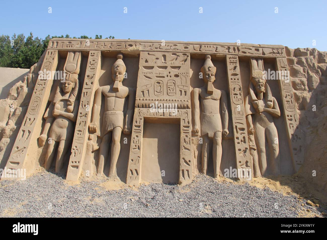 Sculptures faites de sable pour des personnages historiques et anciens célèbres Banque D'Images