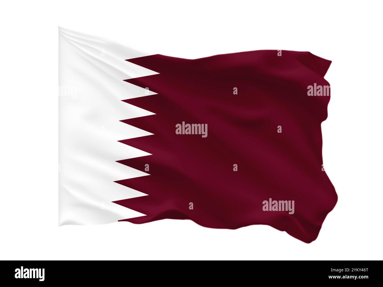 Drapeau du Qatar signe réaliste pour le design le jour de l'indépendance ou d'autres vacances d'état .Qatar jour national, Qatar jour de l'indépendance , 18 décembre . Banque D'Images