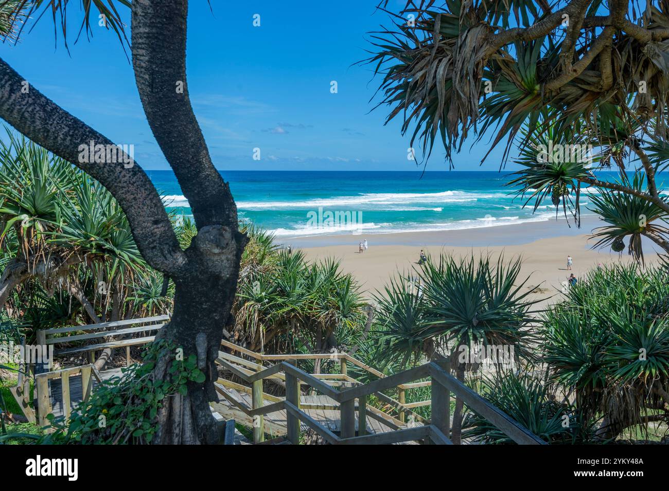 Vue panoramique de main Beach, une destination touristique populaire, North Stradbroke Island, Queensland, Queensland, Queensland, Queensland, Australie Banque D'Images