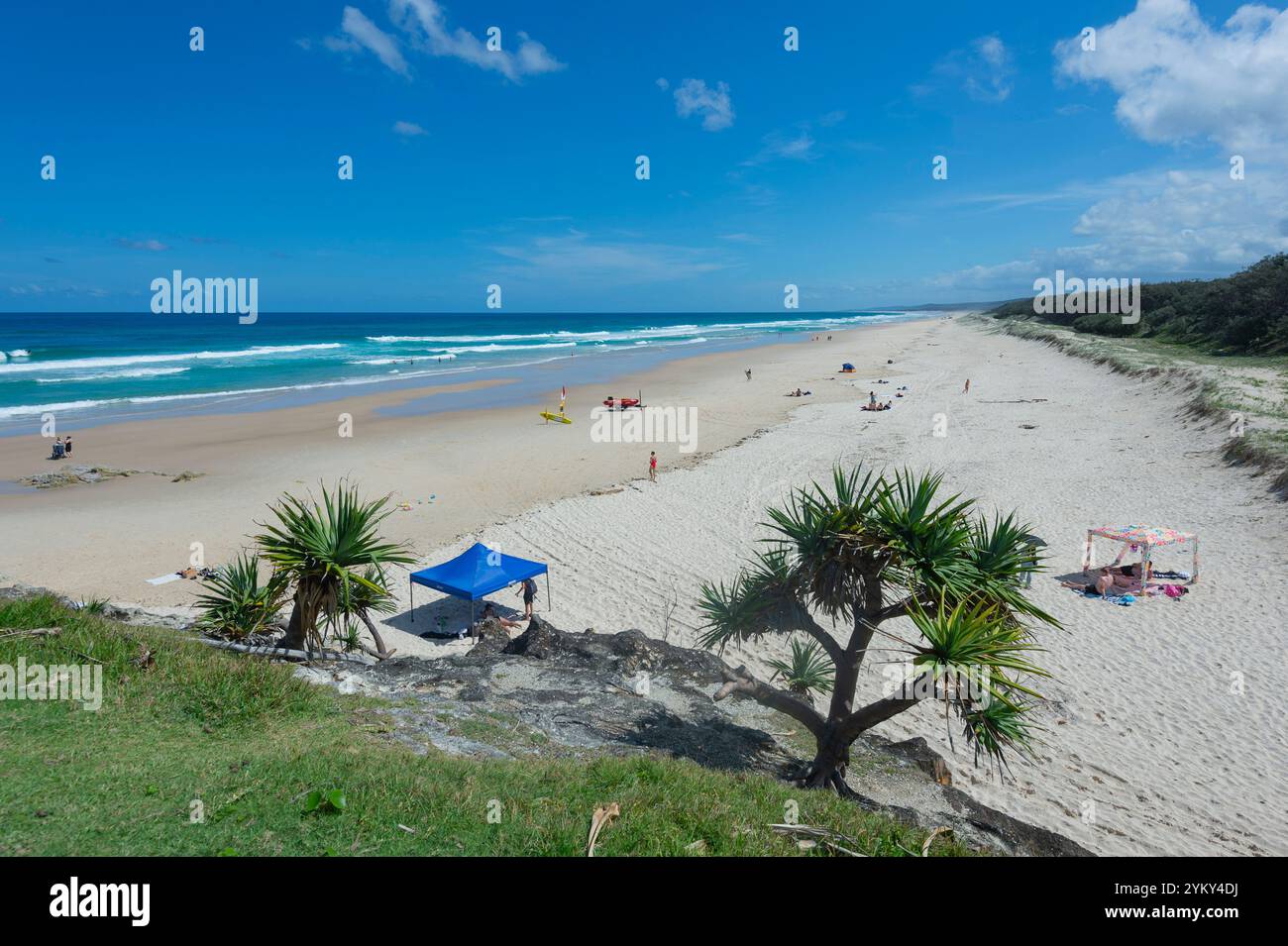 Vue panoramique de main Beach, une destination touristique populaire, North Stradbroke Island, Queensland, Queensland, Queensland, Queensland, Australie Banque D'Images