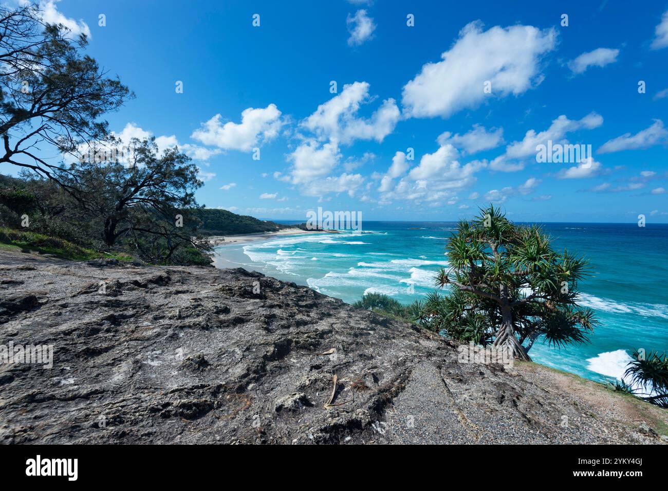 Vue panoramique sur la côte de North Stradbroke Island, Queensland, Queensland, Queensland, Australie Banque D'Images