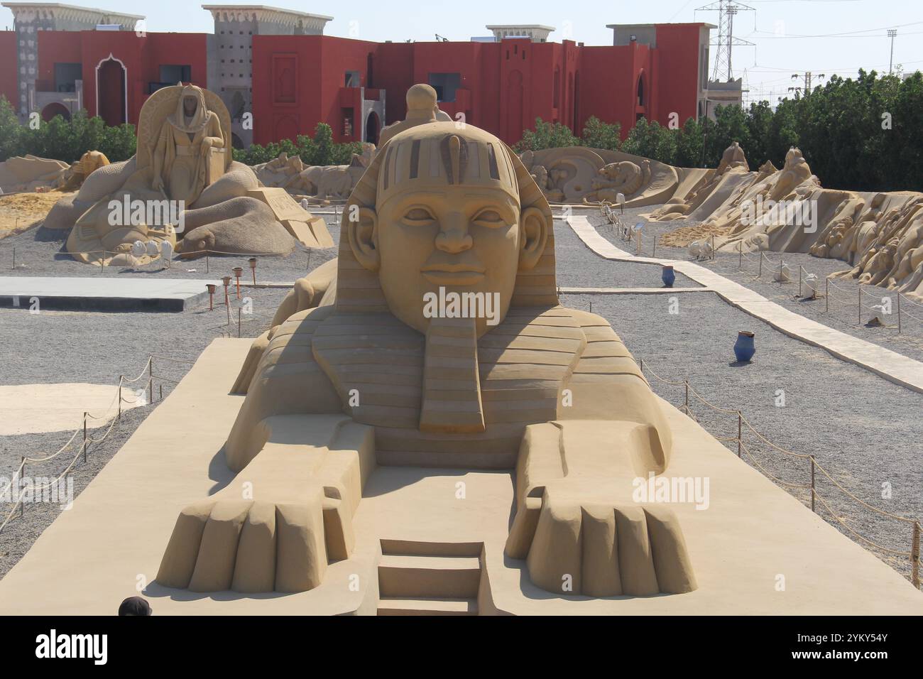 Sculptures faites de sable pour des personnages historiques et anciens célèbres Banque D'Images