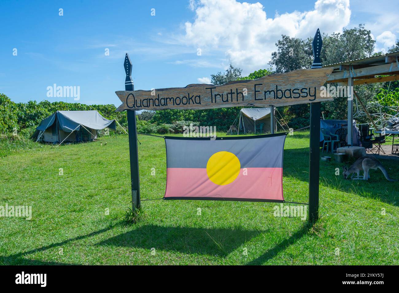 Vue de l'ambassade de Quandamooka Truth, North Stradbroke Island, Queensland, Queensland, Queensland, Queensland, Australie Banque D'Images