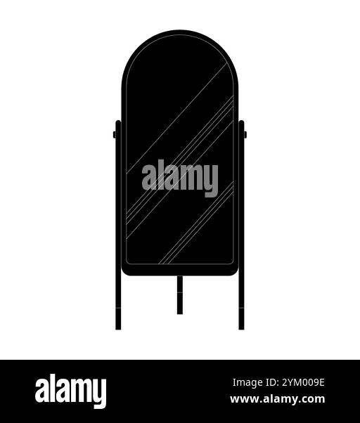 Une illustration vectorielle monochrome d'un décor intérieur et de meubles de style scandinave Illustration de Vecteur